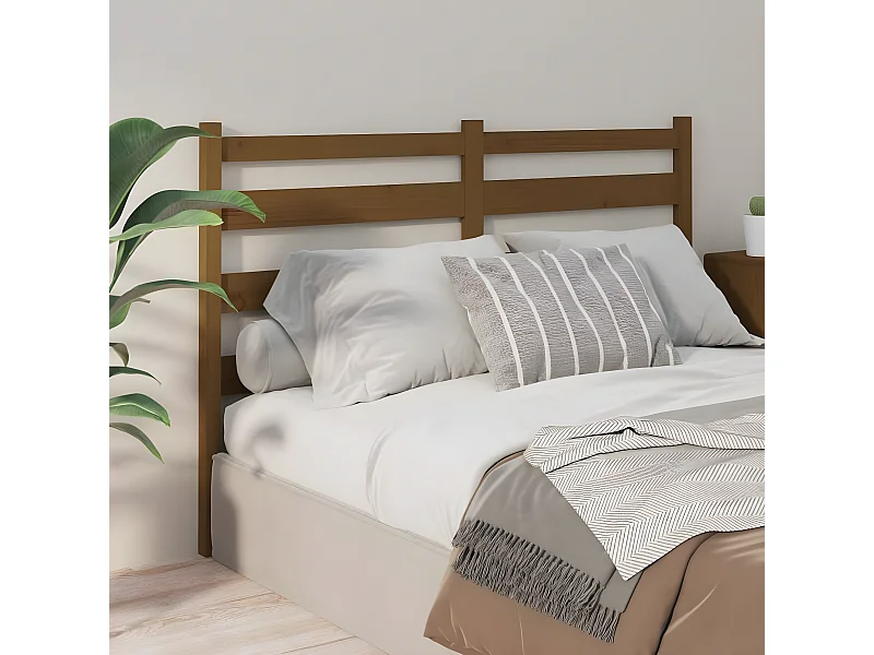 Kopfteil für Bett | Bett-Kopfteil Honigbraun 126x4x100 cm Massivholz Kiefer -MN529267