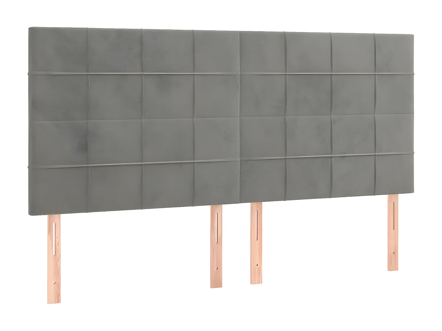 LED - Kopfteil für Bett | Bett-Kopfteil Hellgrau 200x5x118/128 cm Samt -MN273354