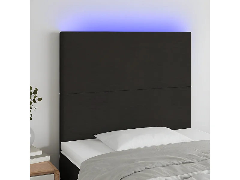 LED - Kopfteil für Bett | Bett-Kopfteil Schwarz 90x5x118/128 cm Stoff -MN714619