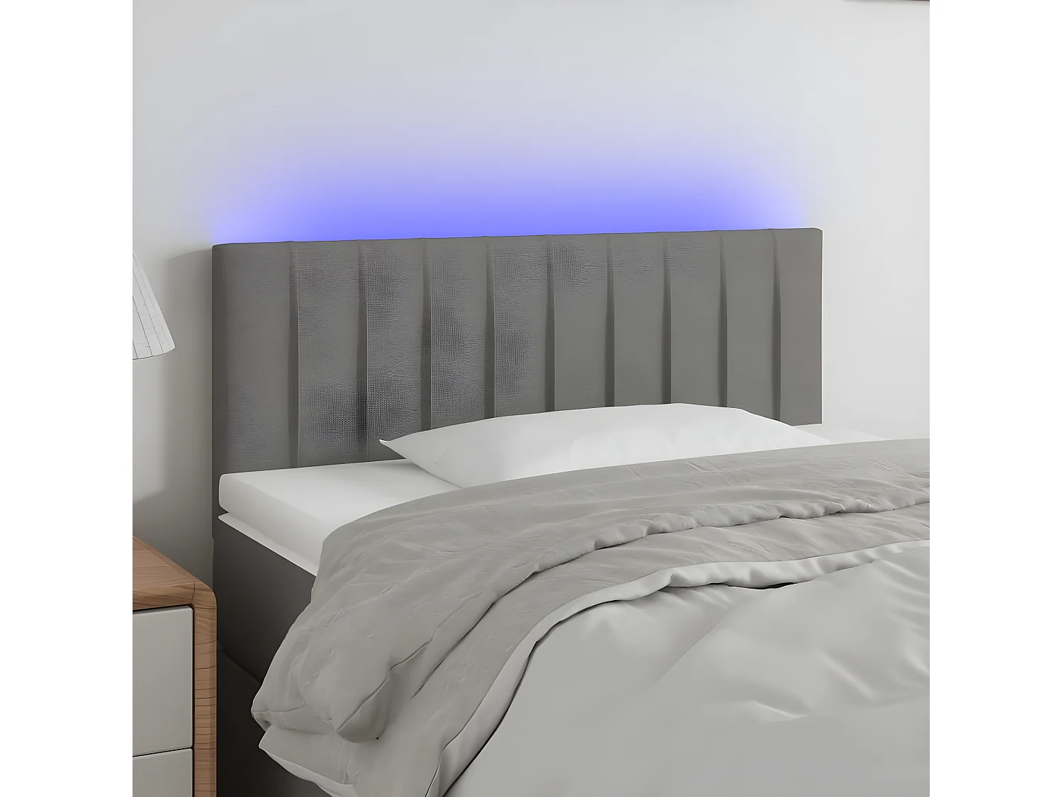 LED - Kopfteil für Bett | Bett-Kopfteil Dunkelgrau 80x5x78/88 cm Stoff -MN457505