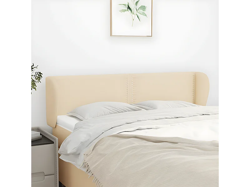 Kopfteil für Bett | Bett-Kopfteil mit Ohren Creme 147x23x78/88 cm Stoff -MN438387