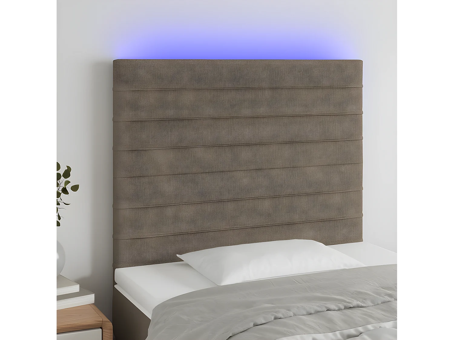 LED - Kopfteil für Bett | Bett-Kopfteil Taupe 100x5x118/128 cm Stoff -MN171833