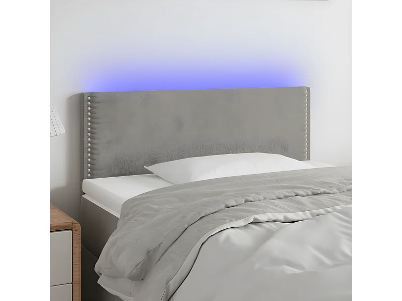 LED - Kopfteil für Bett | Bett-Kopfteil Hellgrau 80x5x78/88 cm Samt -MN837255