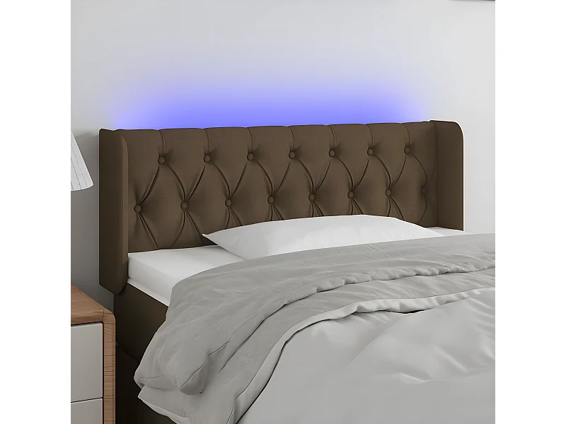 LED - Kopfteil für Bett | Bett-Kopfteil Dunkelbraun 93x16x78/88 cm Stoff -MN959617