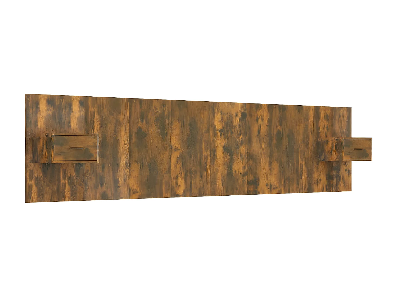 BettKopfteil für Bett + Nachttischen | Bett-Kopfteil Räuchereiche Holzwerkstoff -MN592206