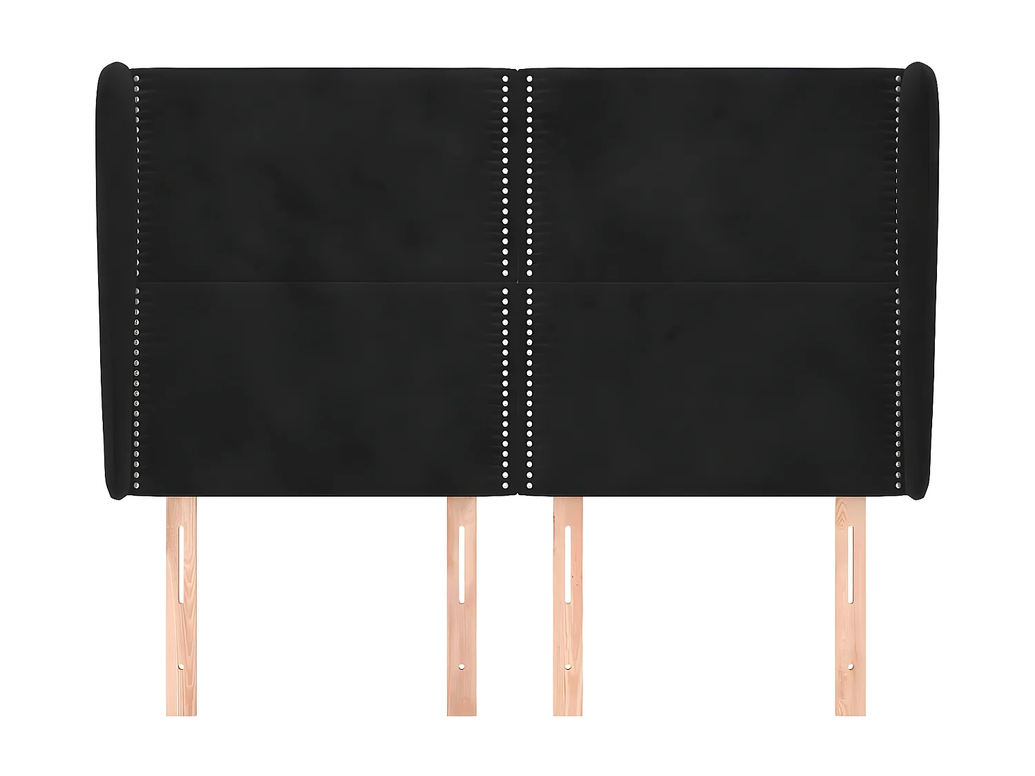 Kopfteil für Bett | Bett-Kopfteil mit Ohren Schwarz 147x23x118/128 cm Samt -MN256849