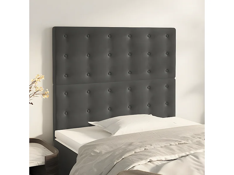 2er Kopfteil für Bett | Bett-Kopfteile Dunkelgrau 80x5x78/88 cm Samt -MN852796
