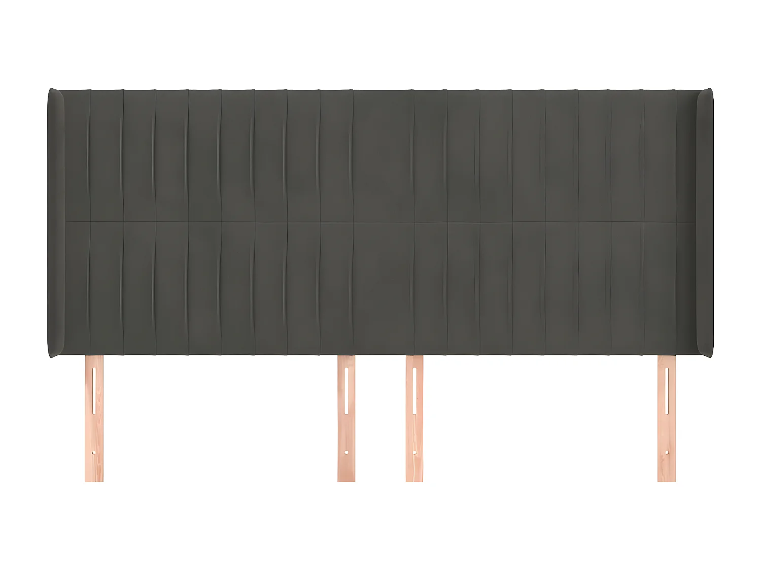 Kopfteil für Bett | Bett-Kopfteil mit Ohren Dunkelgrau 203x16x118/128 cm Samt -MN776398