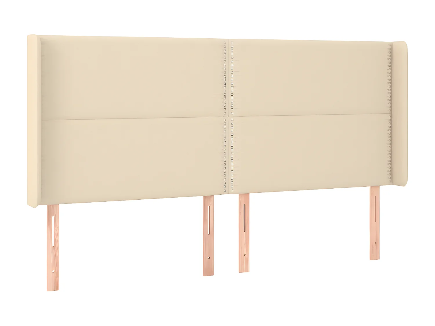 Kopfteil für Bett | Bett-Kopfteil mit Ohren Creme 183x16x118/128 cm Stoff -MN731134