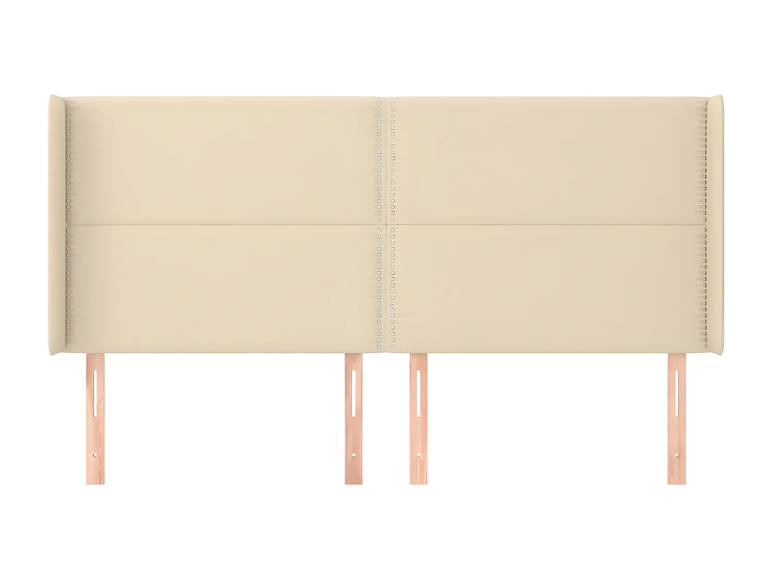 Kopfteil für Bett | Bett-Kopfteil mit Ohren Creme 183x16x118/128 cm Stoff -MN731134