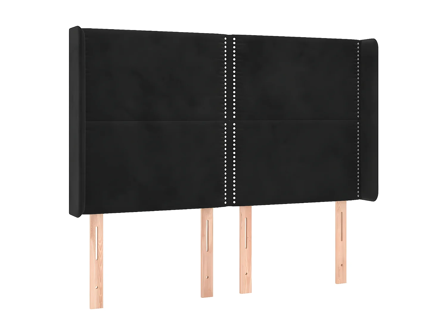 LED - Kopfteil für Bett | Bett-Kopfteil Schwarz 147x16x118/128 cm Samt -MN584779