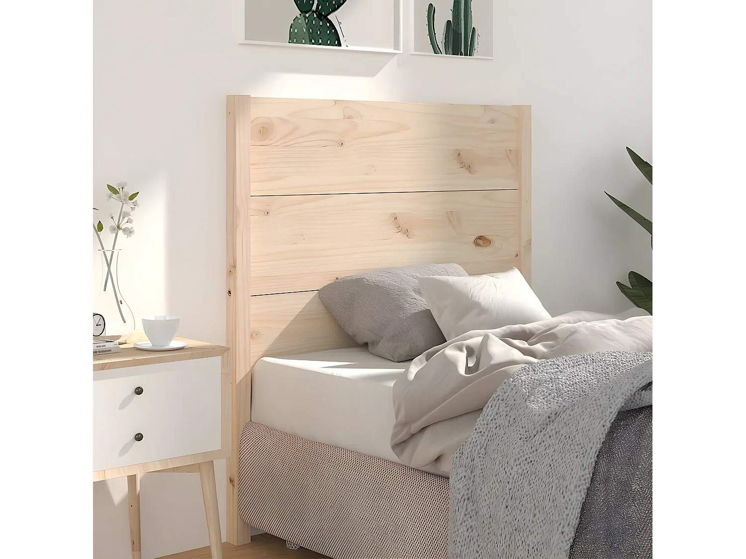 Kopfteil für Bett | Bett-Kopfteil 81x4x100 cm Massivholz Kiefer -MN305028