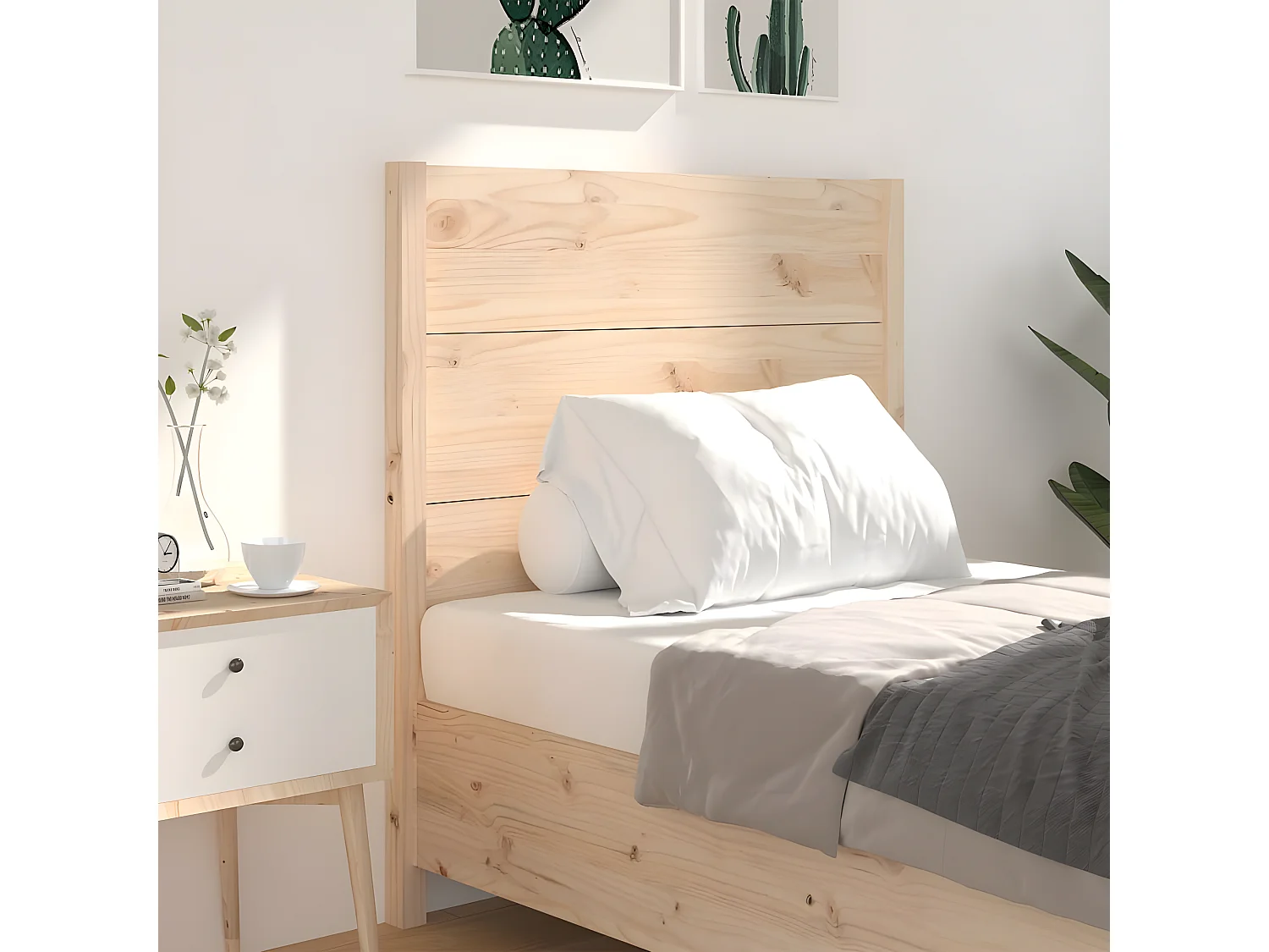 Kopfteil für Bett | Bett-Kopfteil 81x4x100 cm Massivholz Kiefer -MN305028