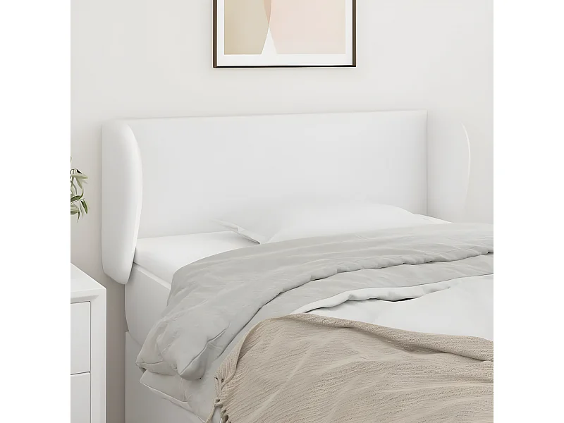 Kopfteil für Bett | Bett-Kopfteil mit Ohren Weiß 103x23x78/88 cm Kunstleder -MN803927