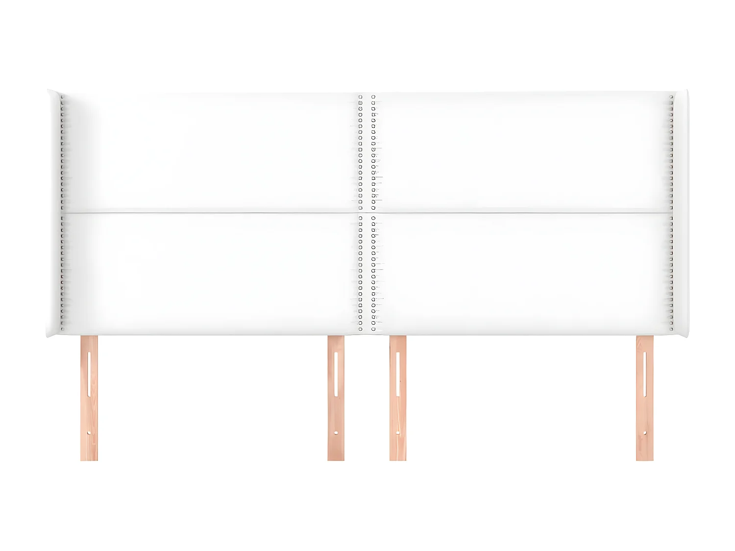 Kopfteil für Bett | Bett-Kopfteil mit Ohren Weiß 203x16x118/128 cm Kunstleder -MN458835