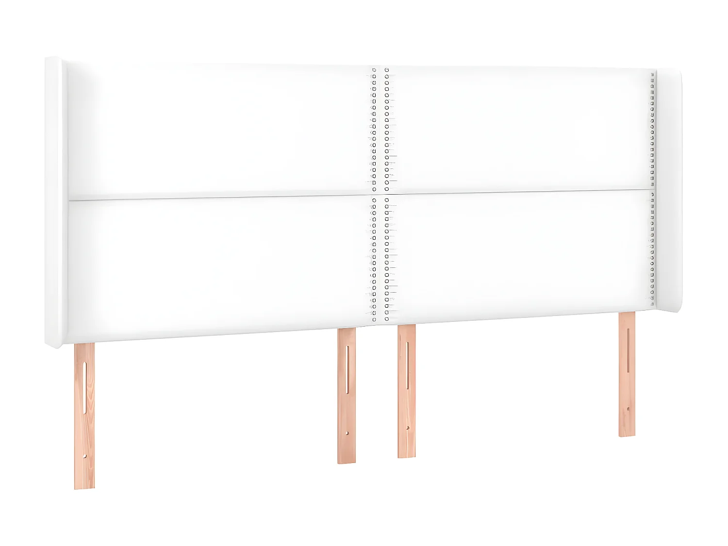 Kopfteil für Bett | Bett-Kopfteil mit Ohren Weiß 203x16x118/128 cm Kunstleder -MN458835