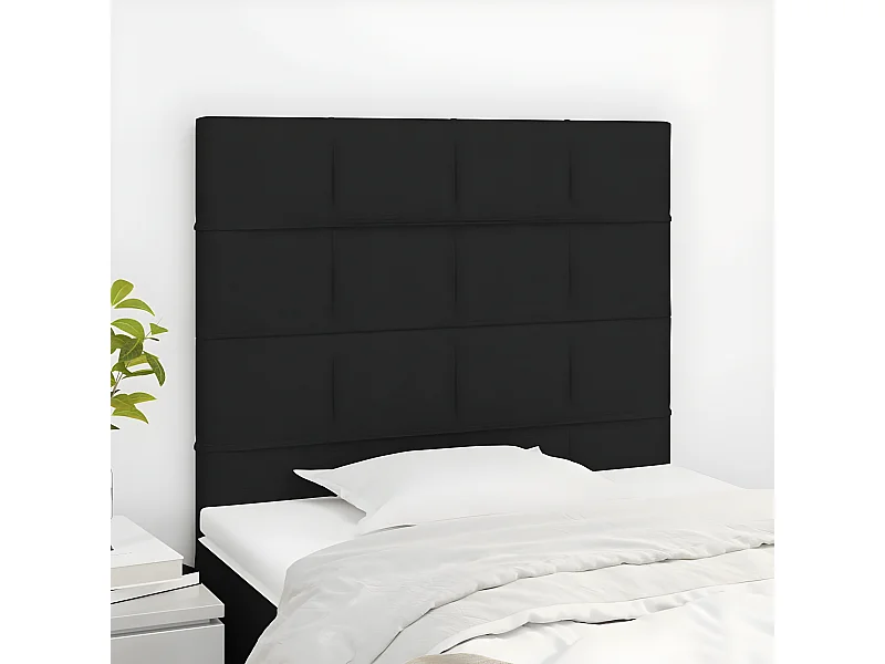 2er Kopfteil für Bett | Bett-Kopfteile Schwarz 90x5x78/88 cm Stoff -MN983387