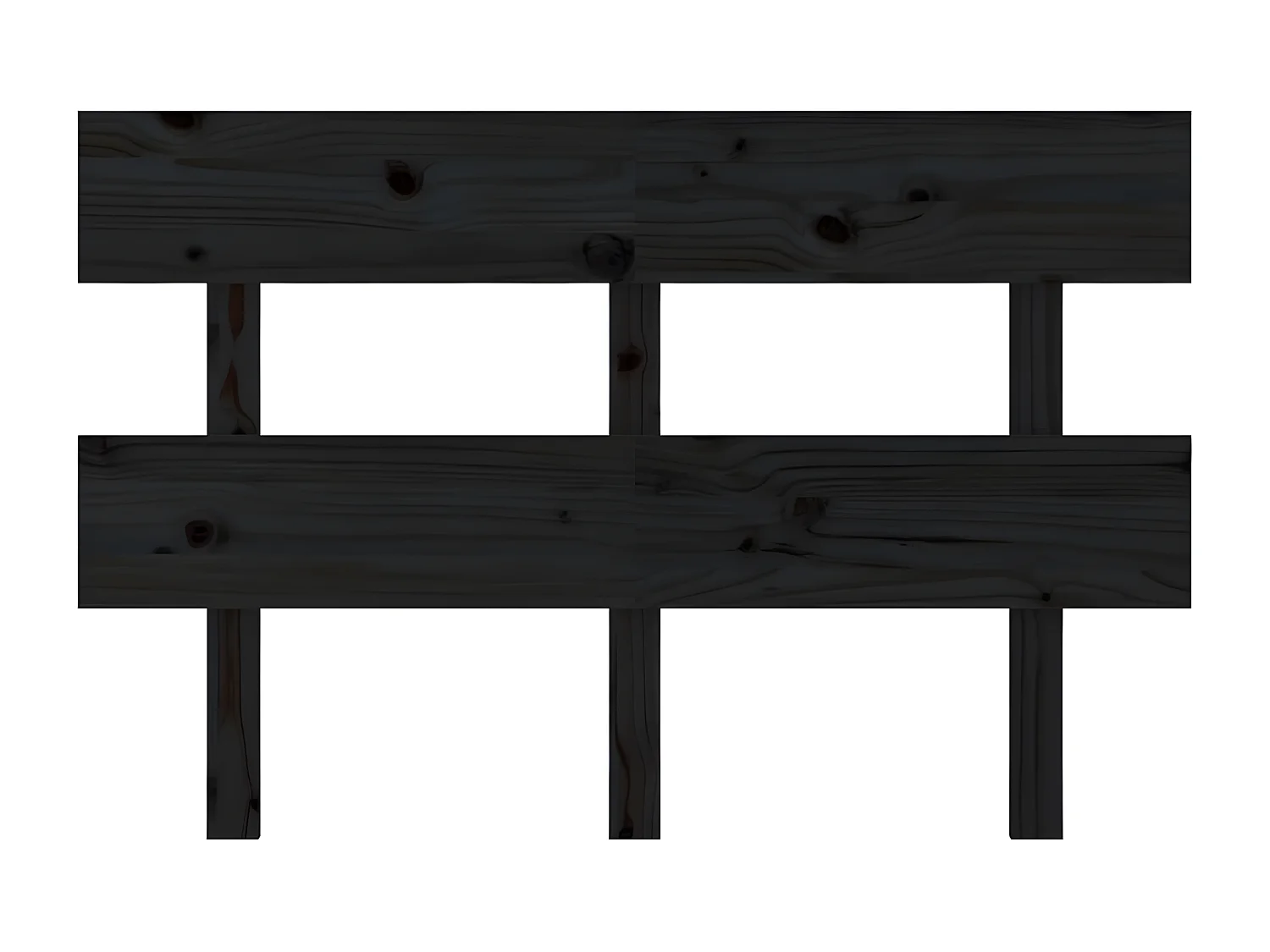 Kopfteil für Bett | Bett-Kopfteil Schwarz 144x3x81 cm Massivholz Kiefer -MN258980