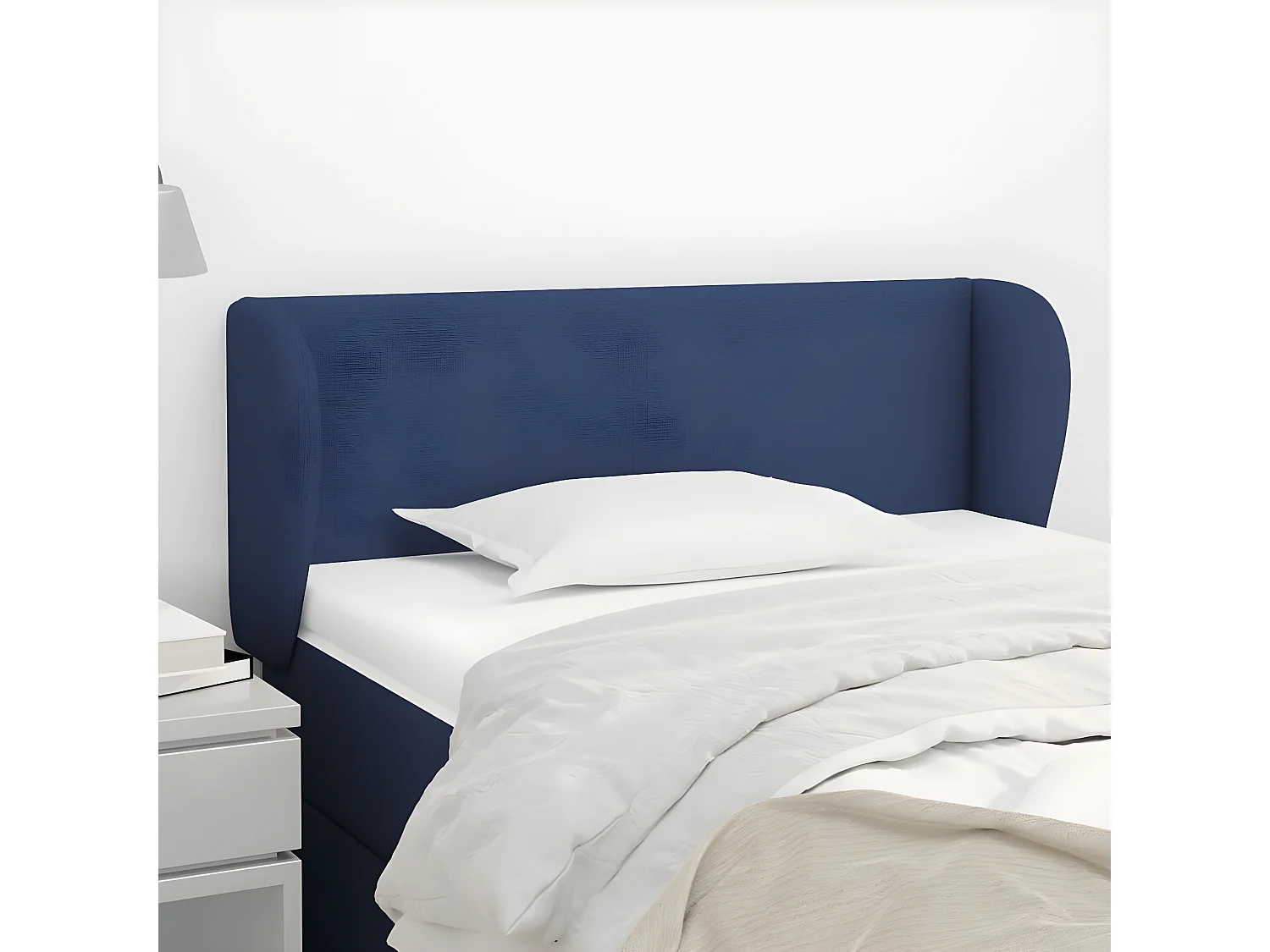 Kopfteil für Bett | Bett-Kopfteil mit Ohren Blau 103x23x78/88 cm Stoff -MN835838