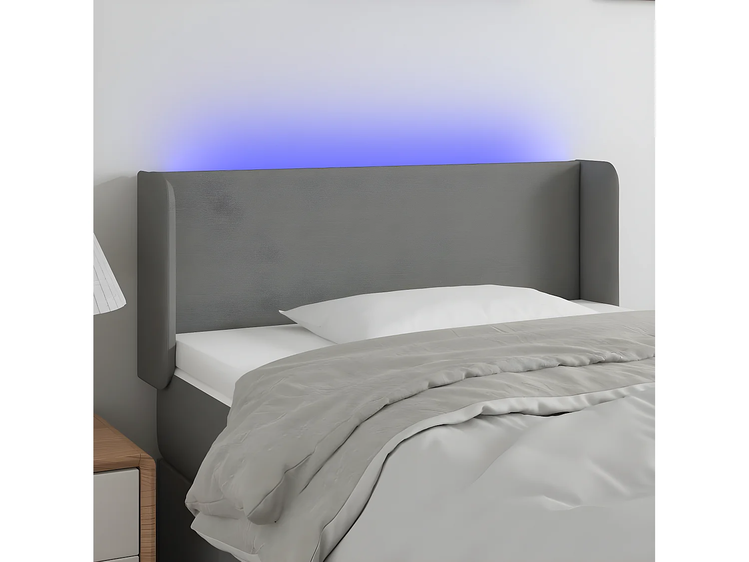 LED - Kopfteil für Bett | Bett-Kopfteil Dunkelgrau 83x16x78/88 cm Stoff -MN357027