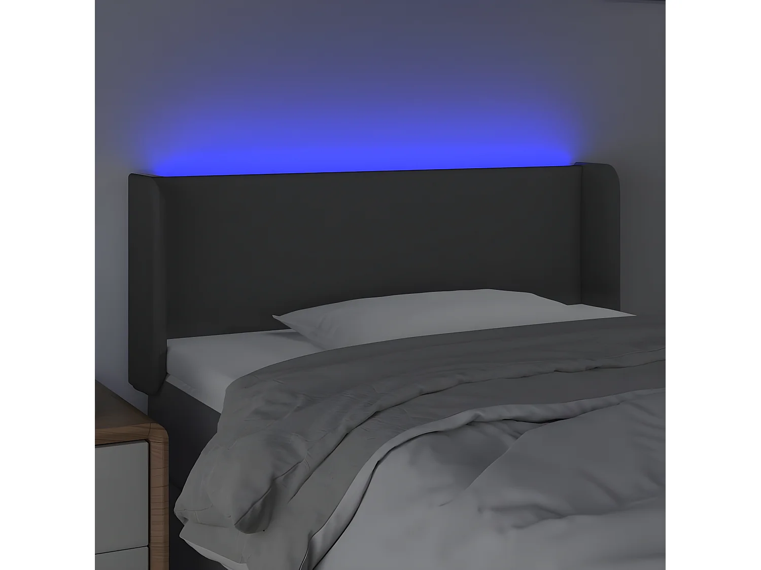 LED - Kopfteil für Bett | Bett-Kopfteil Dunkelgrau 83x16x78/88 cm Stoff -MN357027