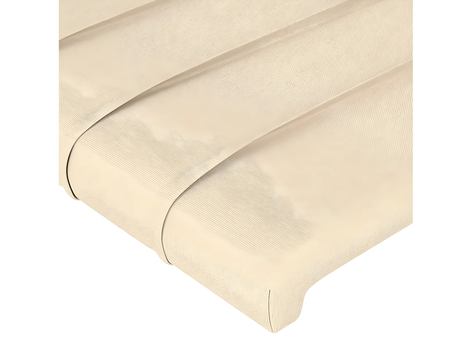 Kopfteil für Bett | Bett-Kopfteil mit Ohren Creme 93x16x118/128 cm Stoff -MN506698