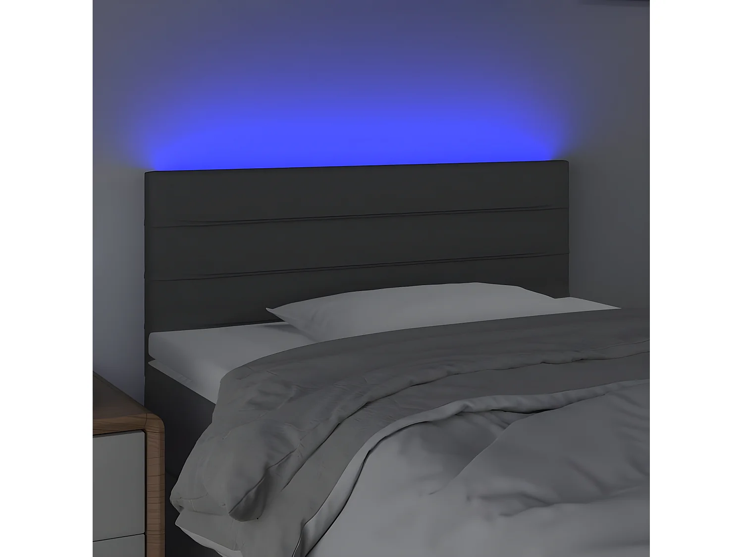 LED - Kopfteil für Bett | Bett-Kopfteil Dunkelgrau 80x5x78/88 cm Stoff -MN659956