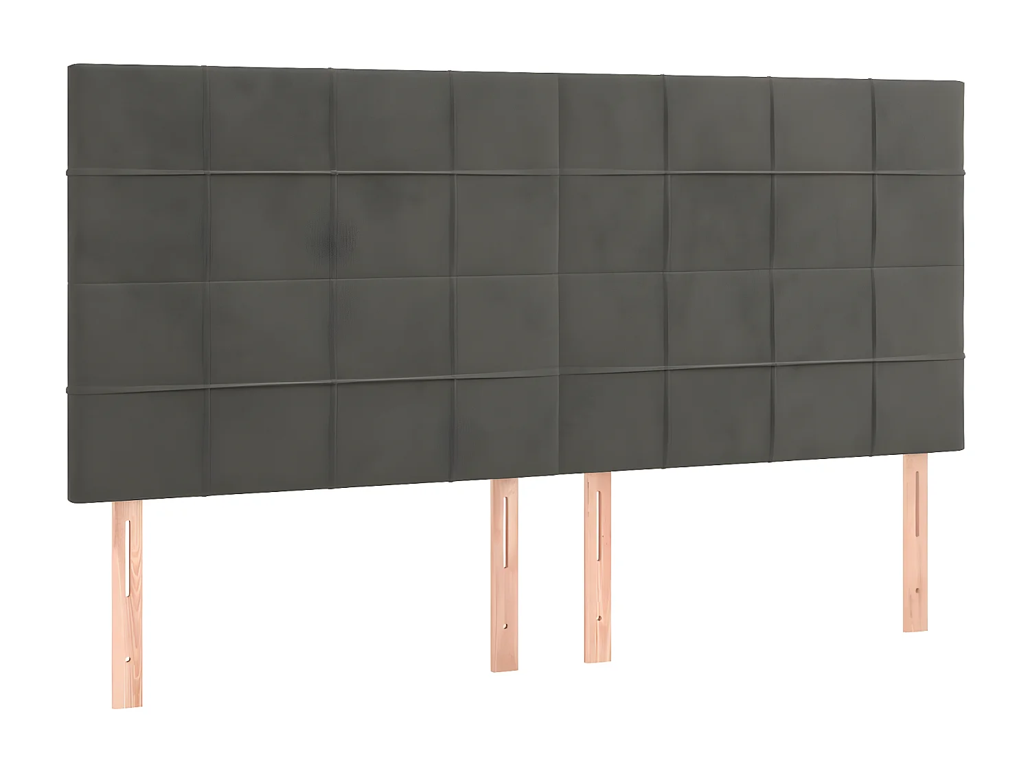 4er Kopfteil für Bett | Bett-Kopfteile Dunkelgrau 100x5x78/88 cm Samt -MN314431