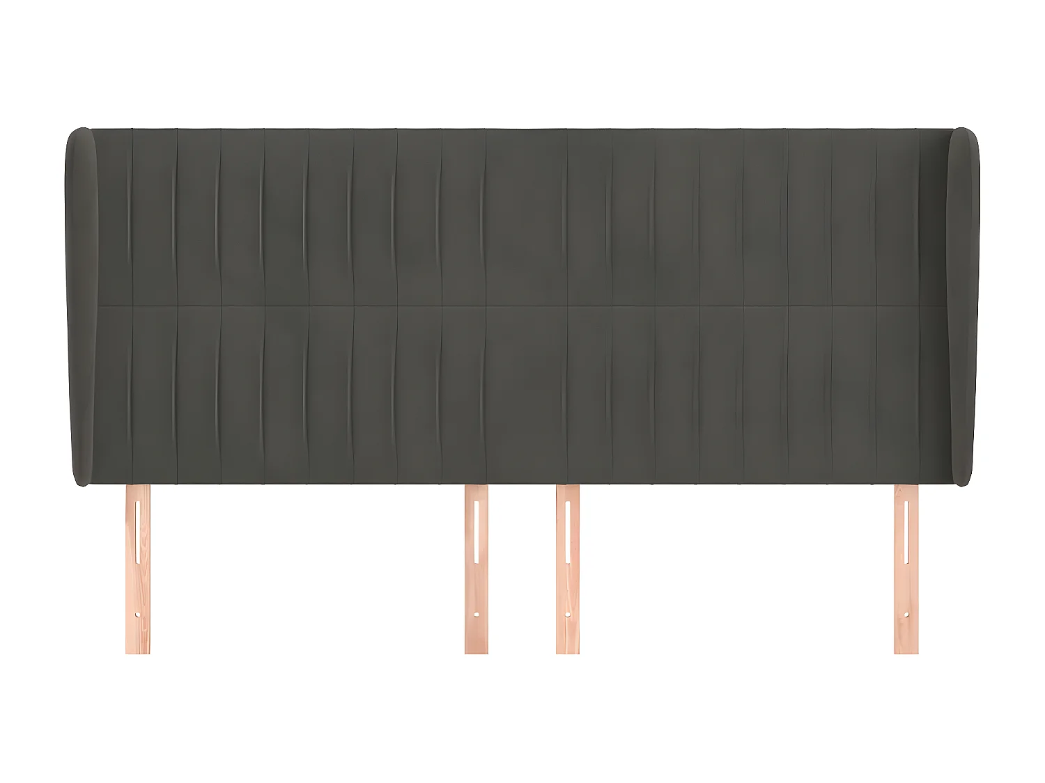 Kopfteil für Bett | Bett-Kopfteil mit Ohren Dunkelgrau 183x23x118/128 cm Samt -MN486171