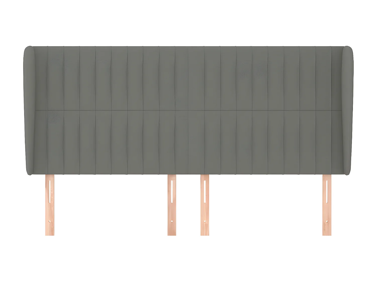 Kopfteil für Bett | Bett-Kopfteil mit Ohren Dunkelgrau 203x23x118/128 cm Stoff -MN330880