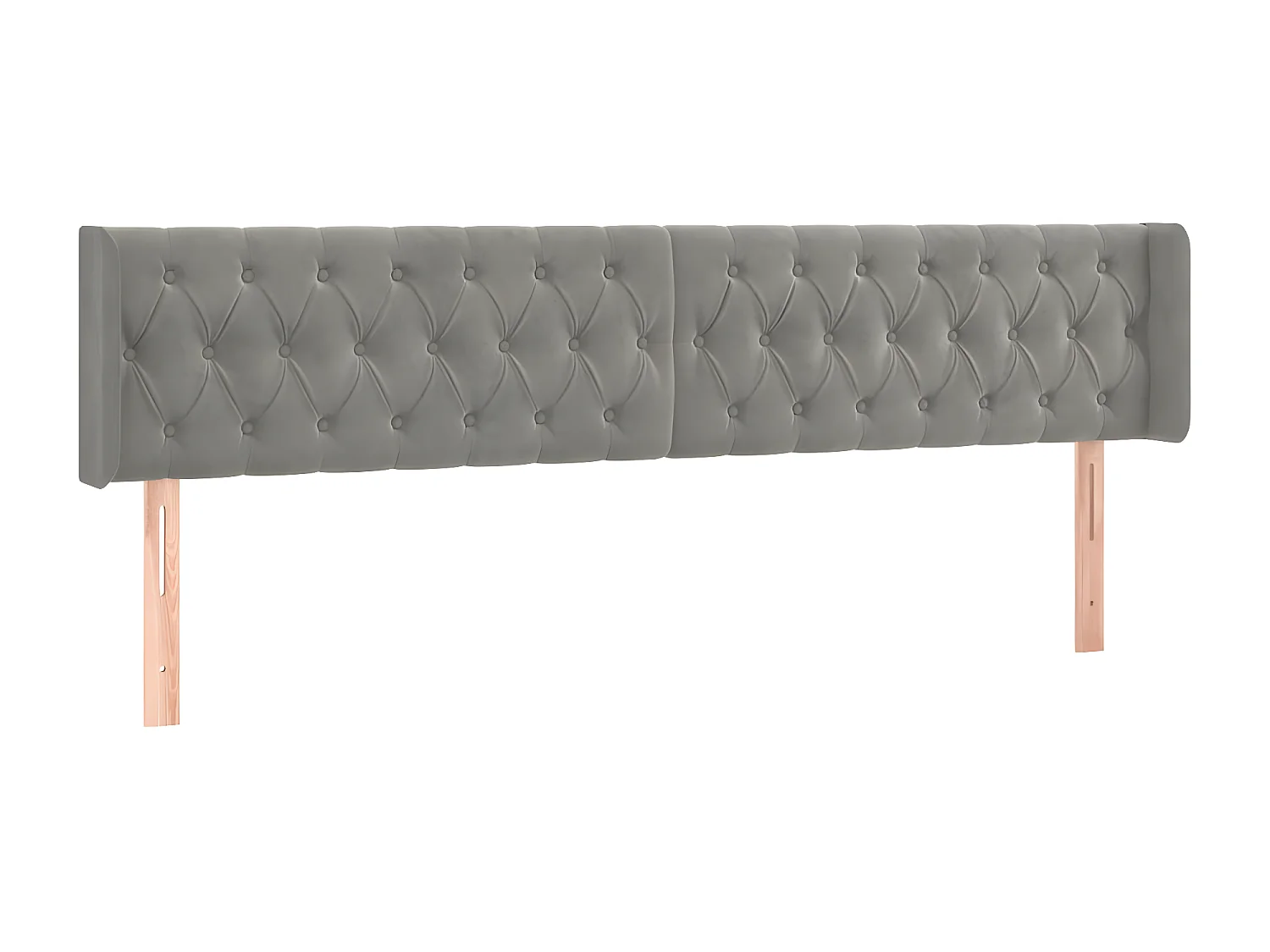 LED - Kopfteil für Bett | Bett-Kopfteil Hellgrau 203x16x78/88 cm Samt -MN930678