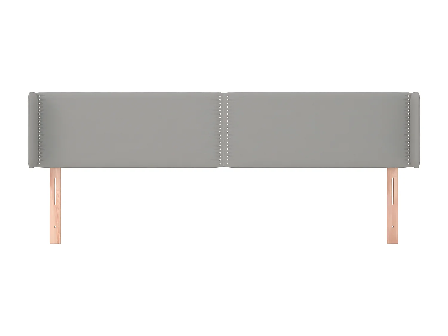 Kopfteil für Bett | Bett-Kopfteil mit Ohren Hellgrau 203x16x78/88 cm Stoff -MN583030
