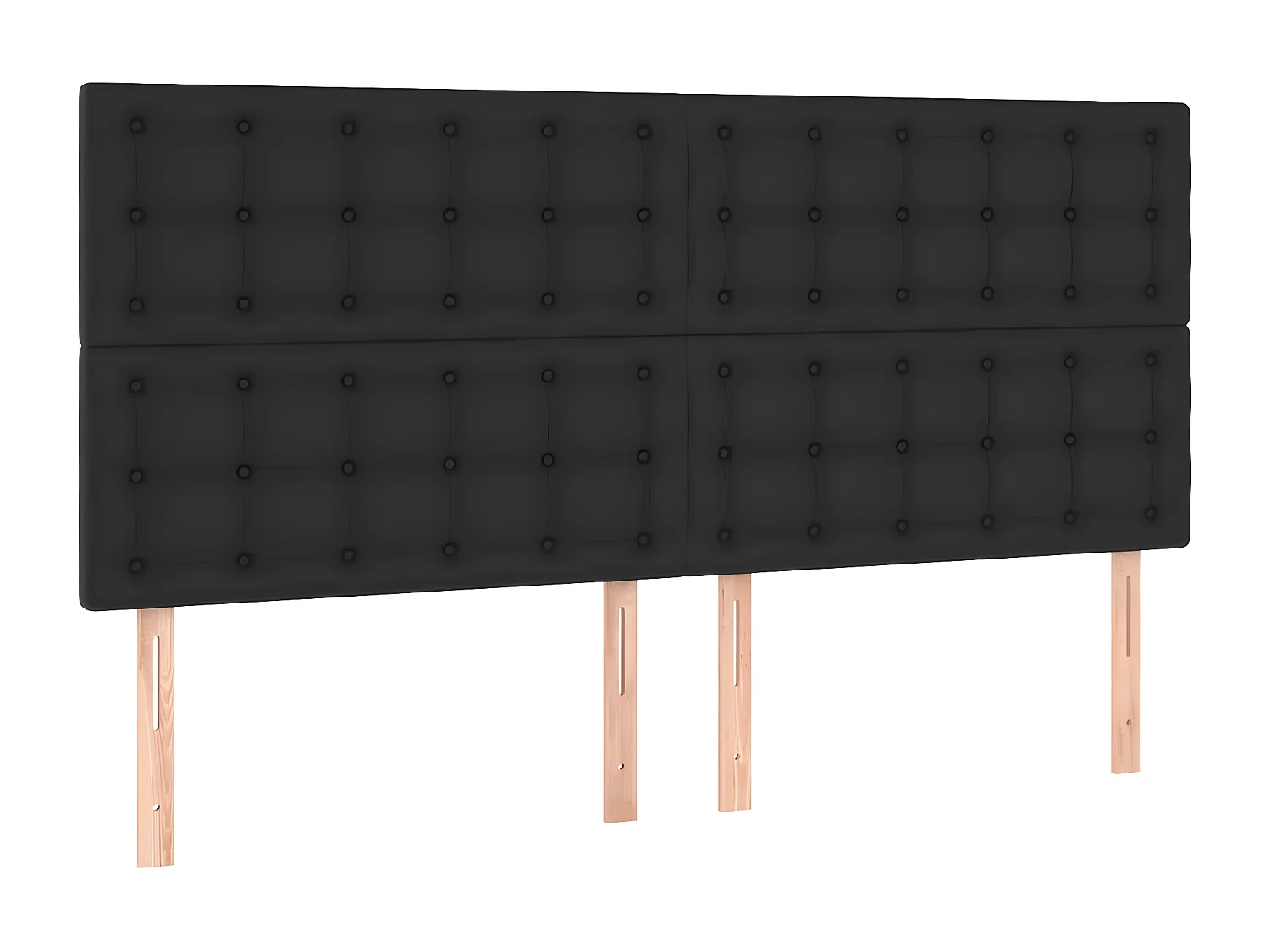 LED - Kopfteil für Bett | Bett-Kopfteil Schwarz 200x5x118/128 cm Kunstleder -MN164504