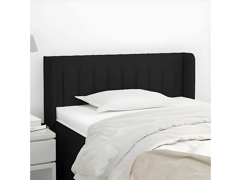 Kopfteil für Bett | Bett-Kopfteil mit Ohren Schwarz 83x16x78/88 cm Stoff -MN690604