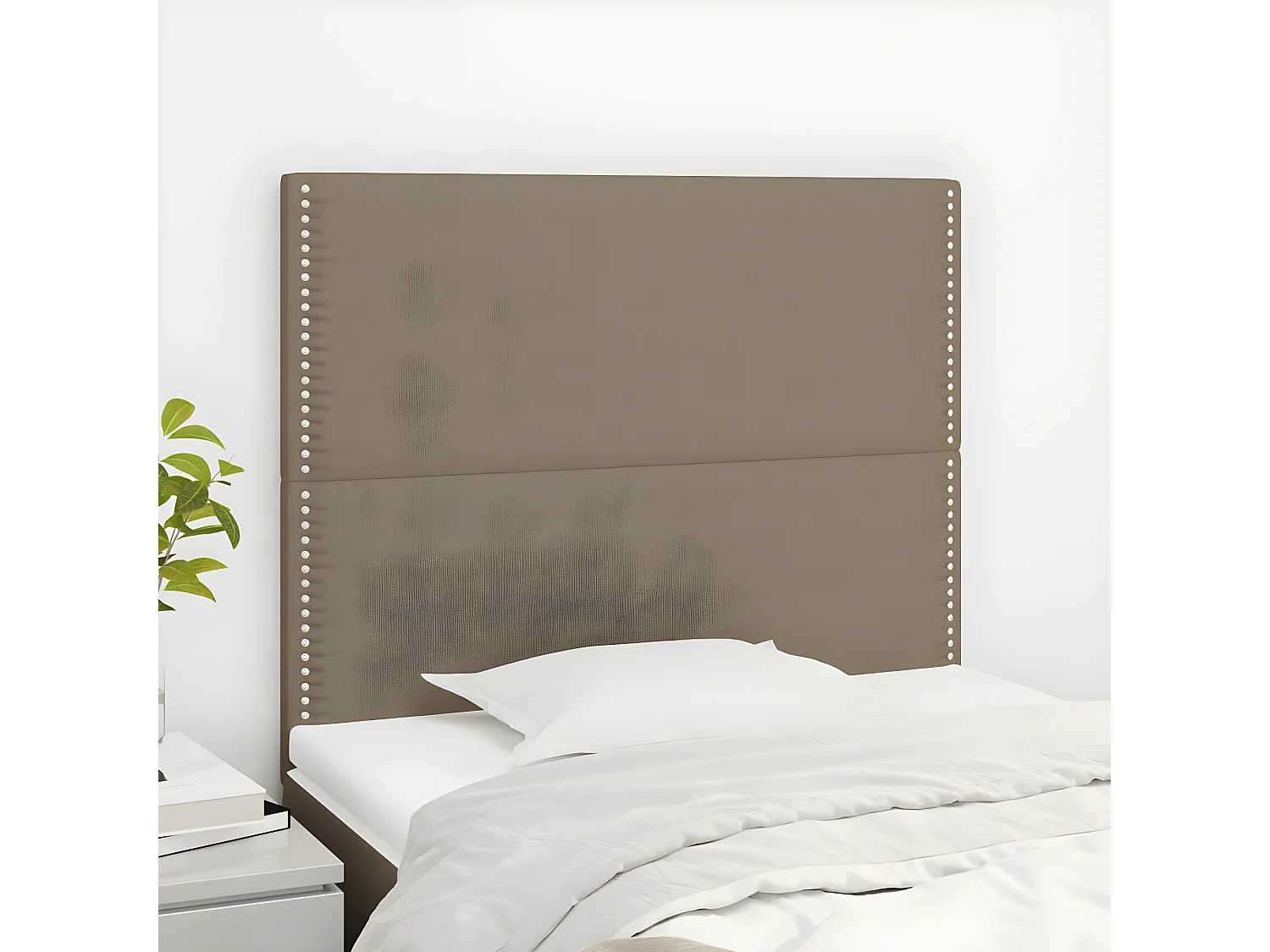2er Kopfteil für Bett | Bett-Kopfteile Taupe 90x5x78/88 cm Stoff -MN204141