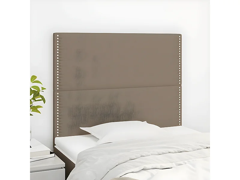 2er Kopfteil für Bett | Bett-Kopfteile Taupe 90x5x78/88 cm Stoff -MN204141