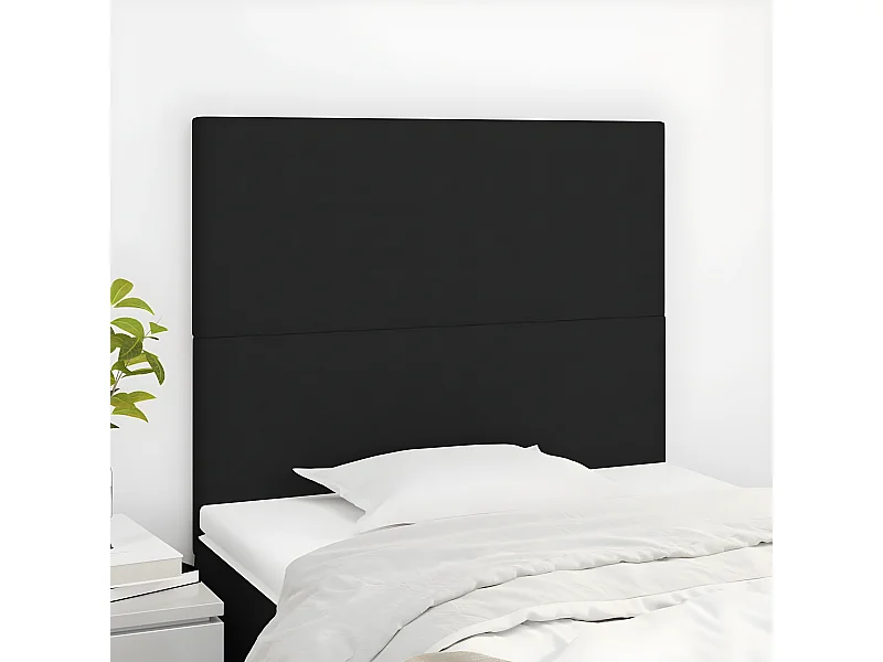 2er Kopfteil für Bett | Bett-Kopfteile Schwarz 100x5x78/88 cm Stoff -MN608605