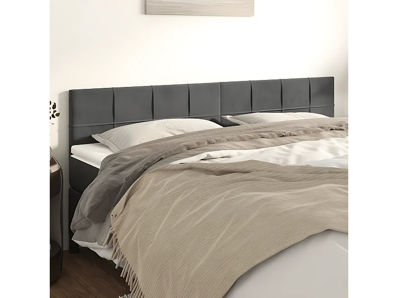 2er Kopfteil für Bett | Bett-Kopfteile Dunkelgrau 80x5x78/88 cm Samt -MN792679