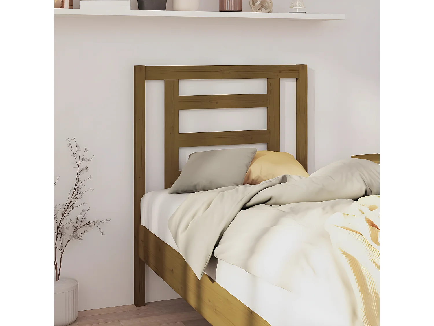 Kopfteil für Bett | Bett-Kopfteil Honigbraun 81x4x100 cm Massivholz Kiefer -MN706377