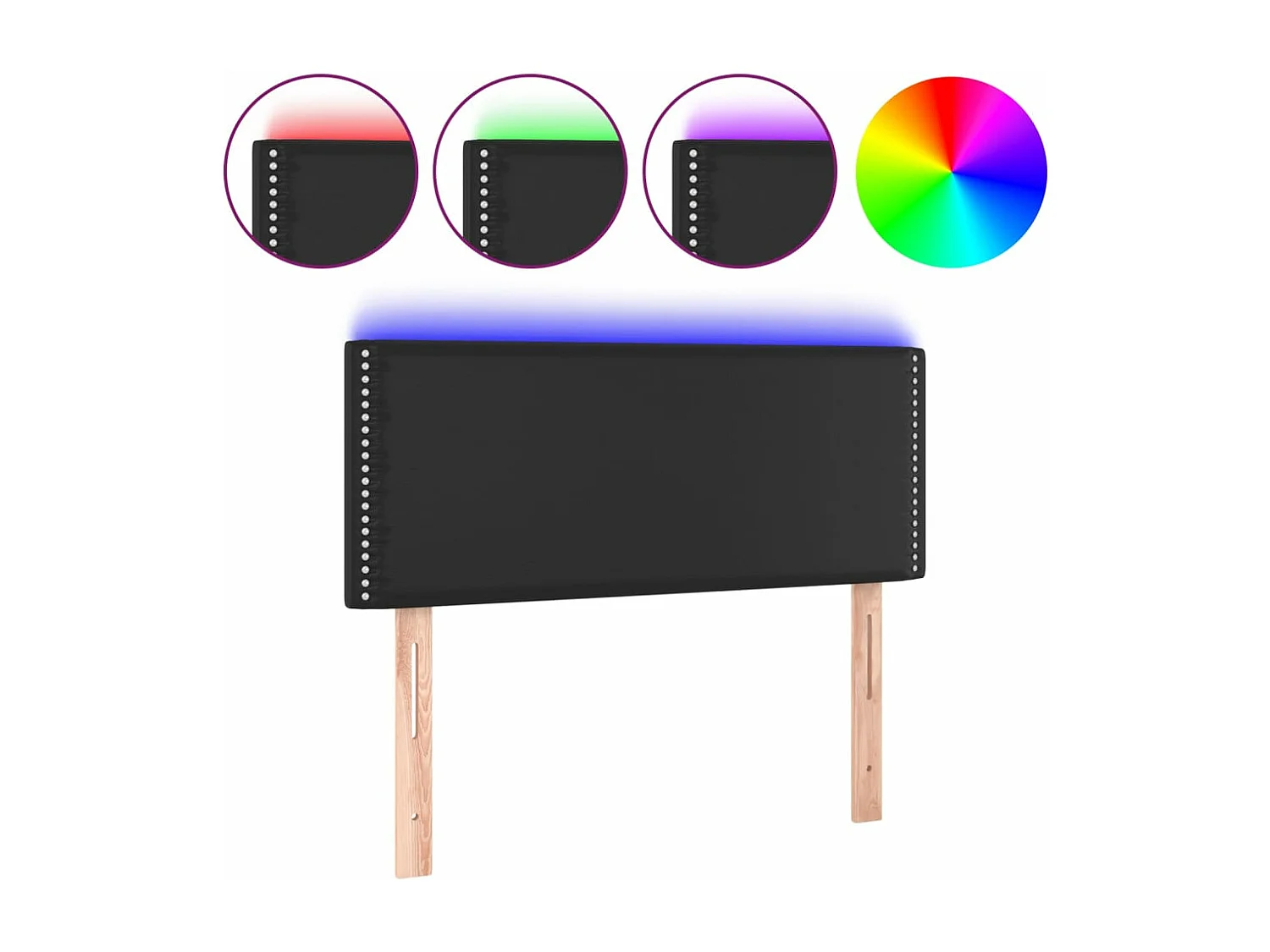 LED - Kopfteil für Bett | Bett-Kopfteil Schwarz 80x5x78/88 cm Kunstleder -MN150958