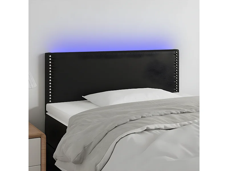 LED - Kopfteil für Bett | Bett-Kopfteil Schwarz 80x5x78/88 cm Kunstleder -MN150958