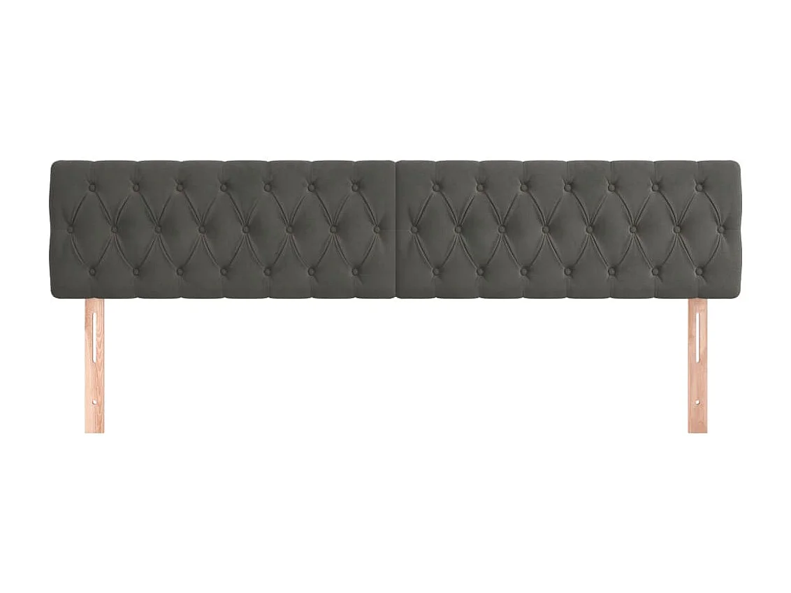 2er Kopfteil für Bett | Bett-Kopfteile Dunkelgrau 100x7x78/88 cm Samt -MN747384