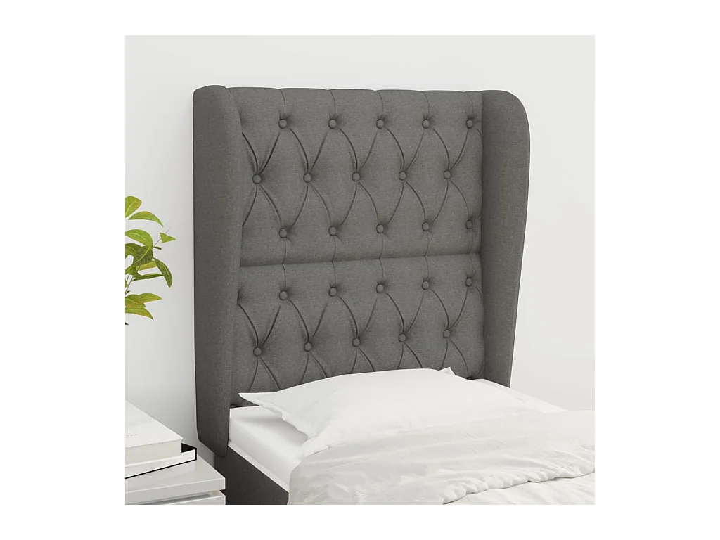 Kopfteil für Bett | Bett-Kopfteil mit Ohren Dunkelgrau 83x23x118/128 cm Stoff -MN746961