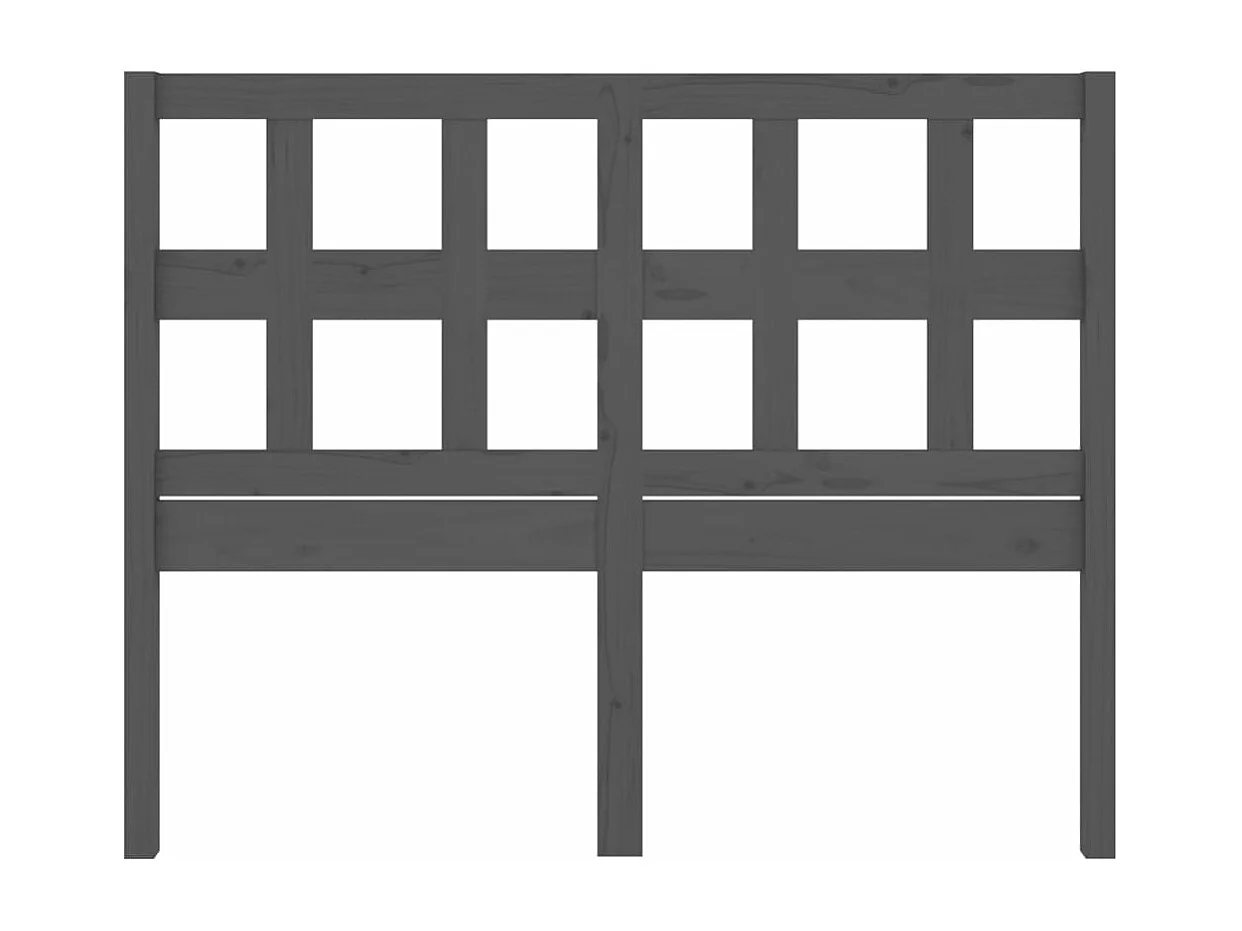 Kopfteil für Bett | Bett-Kopfteil Grau 125,5x4x100 cm Massivholz Kiefer -MN406073