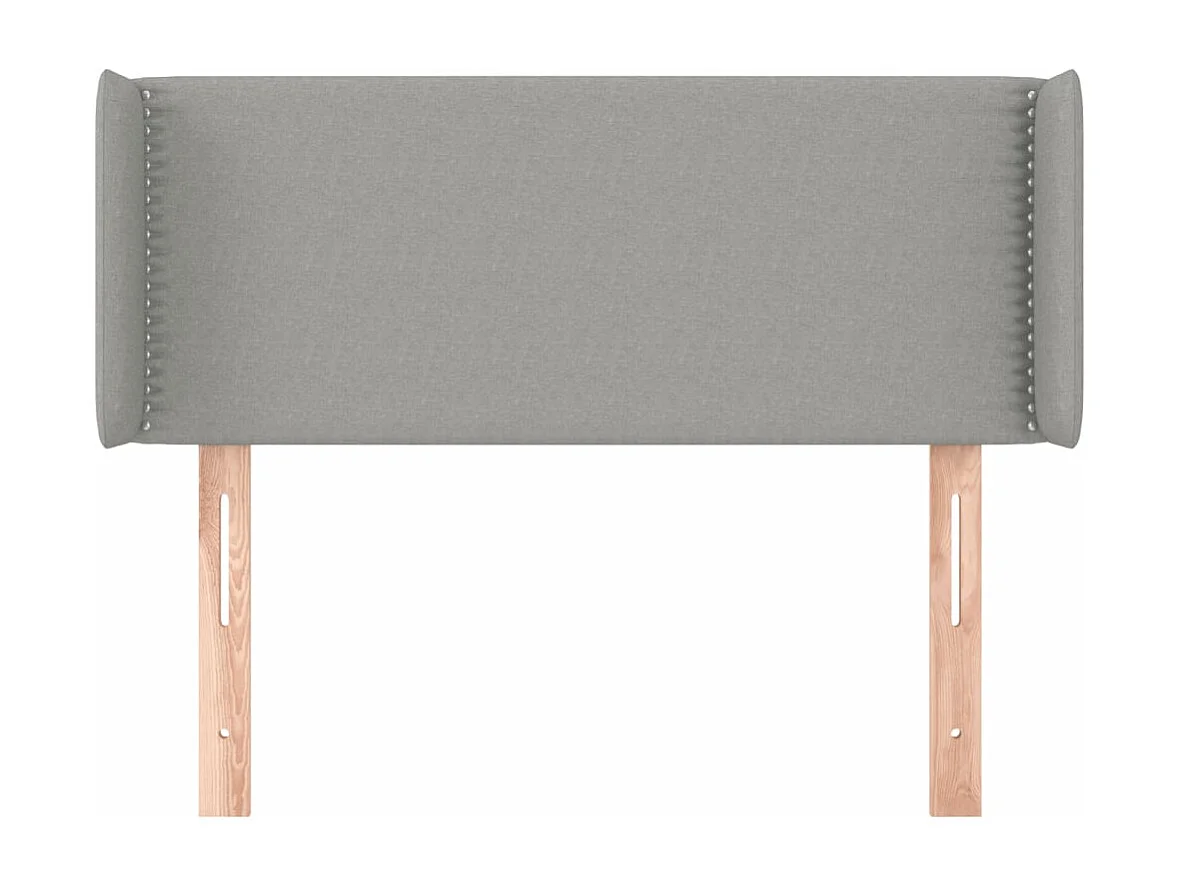 Kopfteil für Bett | Bett-Kopfteil mit Ohren Hellgrau 93x16x78/88 cm Stoff -MN261455