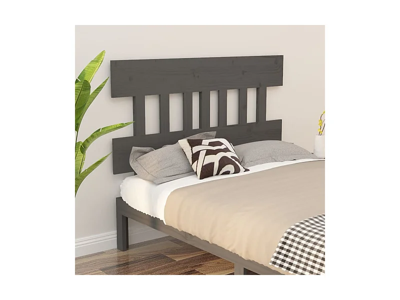 Kopfteil für Bett | Bett-Kopfteil Grau 163,5x3x81 cm Massivholz Kiefer -MN248158