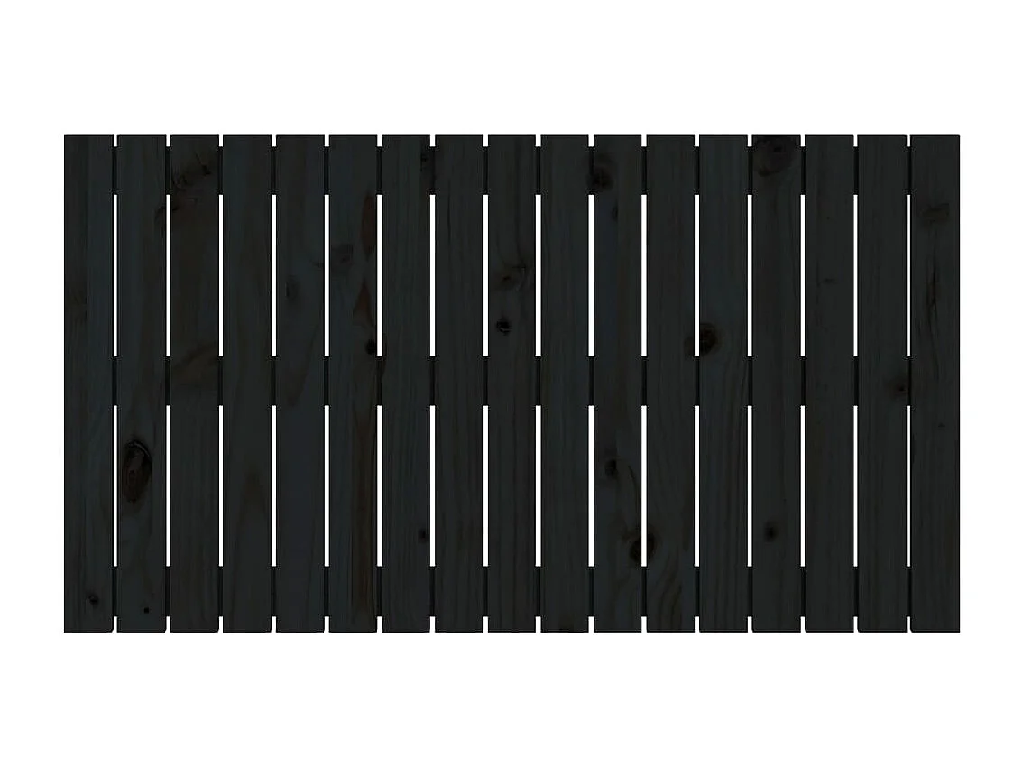 Wand-Kopfteil für Bett | Bett-Kopfteil Schwarz 108x3x60 cm Massivholz Kiefer -MN374696