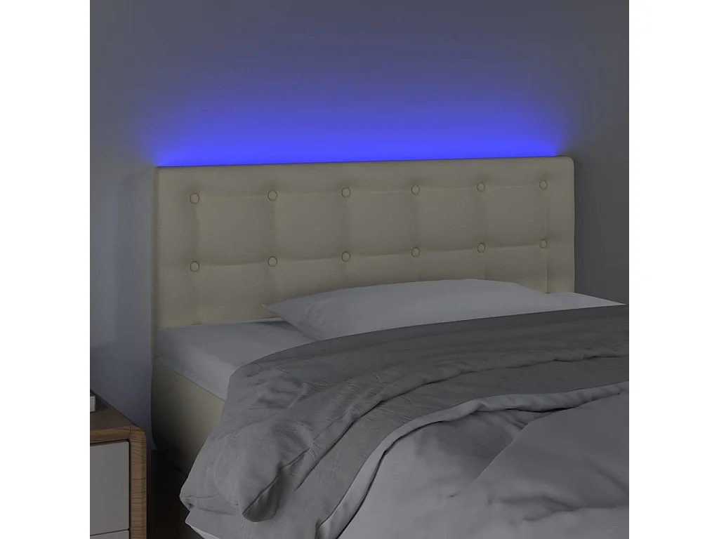 LED - Kopfteil für Bett | Bett-Kopfteil Creme 80x5x78/88 cm Kunstleder -MN749835