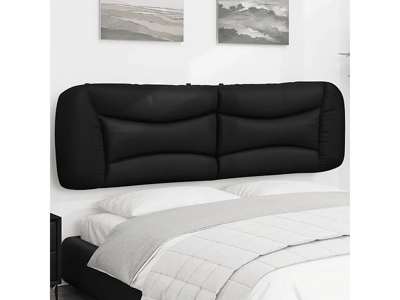 Kopfteil für Bett | Bett-Kopfteil-Kissen Schwarz 180 cm Kunstleder -MN238264