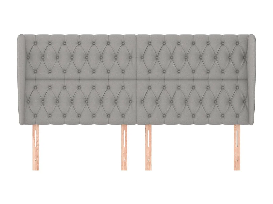 Kopfteil für Bett | Bett-Kopfteil mit Ohren Hellgrau 203x23x118/128 cm Stoff -MN917765